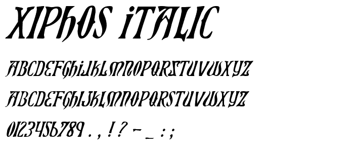 Xiphos Italic font